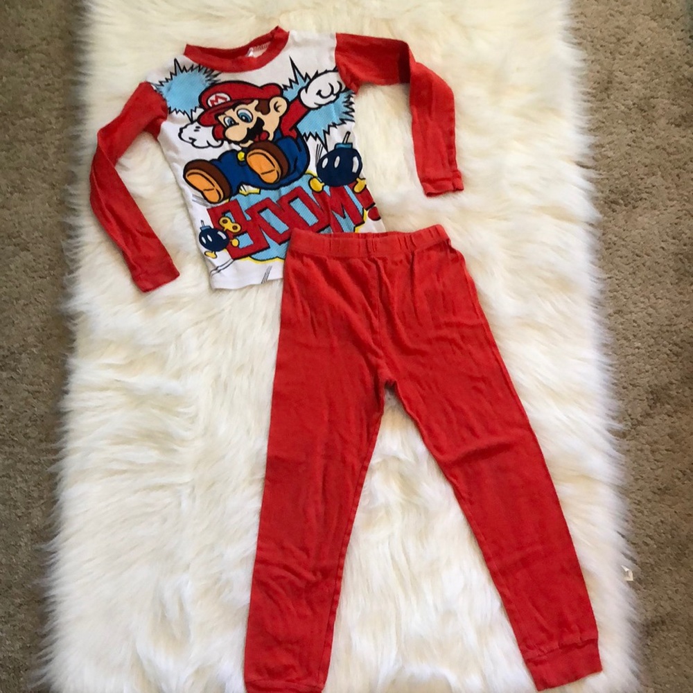 Boys Super Mario long sleeve pajama pants set
